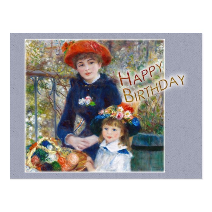 Renoir Two sisters CC0398 Birthday Postcard