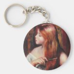 Renoir Young Girl Combing Her Hair Key Chain