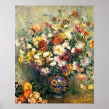 Renoir's A Vase of Chrysanthemums Posters