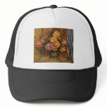 Renoir's Roses in Front of a Blue Curtain (1908) Trucker Hats