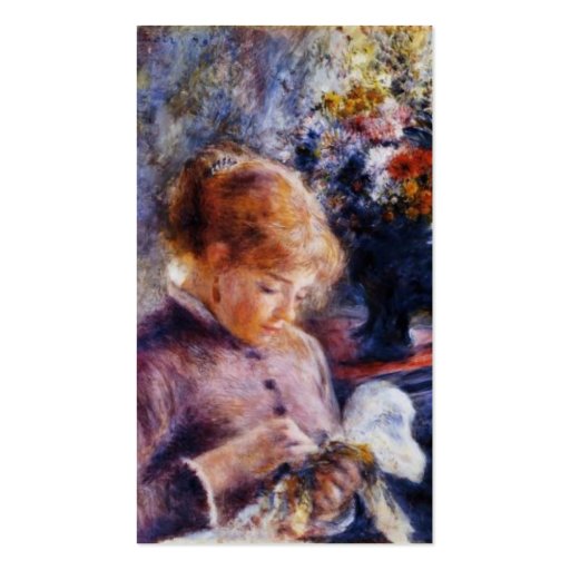 Renoir's Young Woman Sewing Business Card Template (back side)