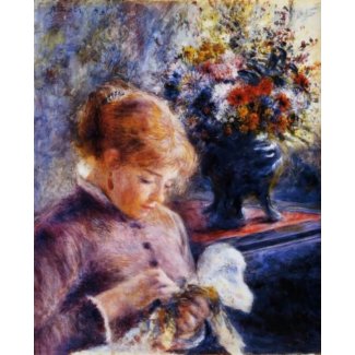 Renoir's Young Woman Sewing print