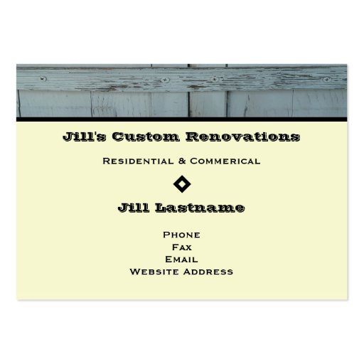 Renovation / Remodeling / Restoration Business Business Card (back side)