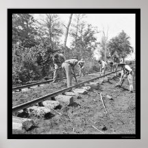Repairing the Railroad Track in Tennessee 1863 Posters
