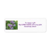 Repay a Gift Haiku Purple Flower Label labels