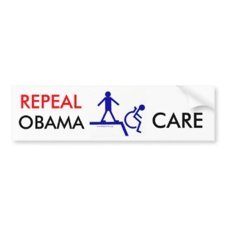 Repeal Obama Care Bumper Sticker bumpersticker