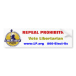 "Repeal Prohibition" Libertarian Party sticker bumper stickers