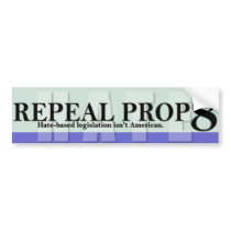 Repeal Prop 8 Blue on Blue - Bumper Sticker bumper stickers by RepealProp8 Repeal Prop 8 Blue on Blue - Bumper Sticker bumper stickers