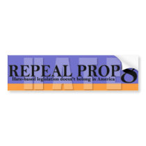 Repeal Prop 8 - Blue/Purplish and Orange bumper stickers by RepealProp8 Repeal Prop 8 - Blue/Purplish and Orange bumper stickers