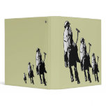 Repeating Black and White Polo Player Binder