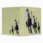 Repeating Black and White Polo Player Binder