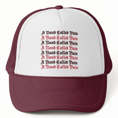 repeating-logo trucker hat by abandcalledpain