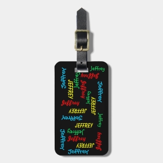 Repeating Names Luggage Tag
