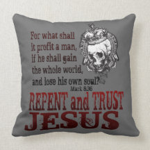 Repent and Trust in Jesus Throw Pillow