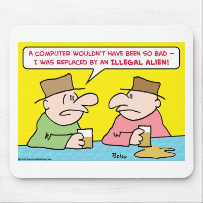 Alien on Replaced By Illegal Alien Computer Mouse Pad From Zazzle Com