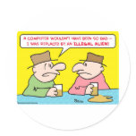 replaced by illegal alien computer round stickers