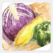 Repollo - Cabbage - Eat Your Veggies Square Sticker