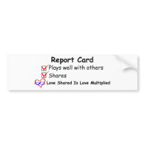 Report Card Bumper Stickers