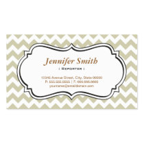 Reporter - Chevron Simple Jasmine Business Card Templates