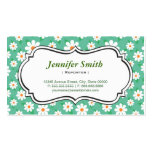 Reporter - Elegant Green Daisy Business Card