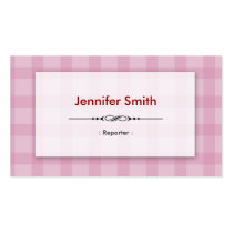 Reporter - Pretty Pink Squares Business Card