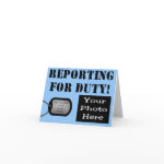 Reporting for Duty Military Birth Announcement Greeting Cards