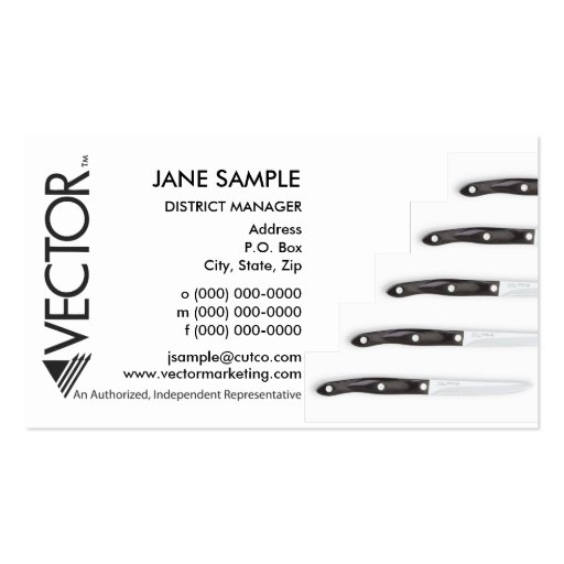 Representative & Manager Business Cards (front side)