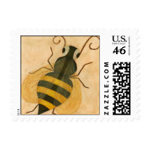 Represente los sellos de una abeja del cuento