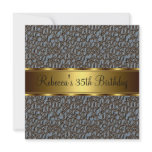 Reptile Print 35th Elegant Birthday Party Invitations