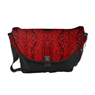 Reptilian Red and Black Rickshaw Messenger bag