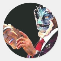 reptilian round sticker
