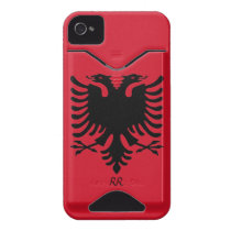 Republic of Albania Flag Eagle iPhone 4 ID Card Iphone 4 Id Cases