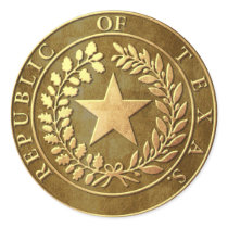 Republic of Texas Seal Round Stickers
