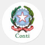 República de Conti de Italia Etiquetas Redondas
