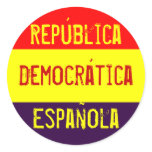 República, Democrática , Española Round Stickers