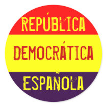 República, Democrática , Española Round Stickers
