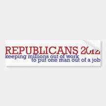 Republican 2012 satire bumper stickers