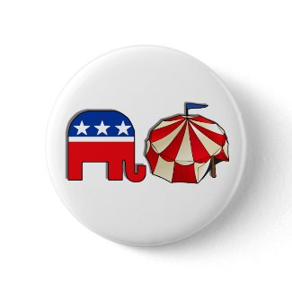 Republican Circus Elephant and Tent zazzle_button
