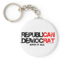 RepubliCAN DemocRAT - Say's It All Key Chain