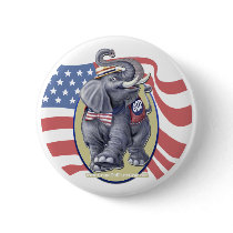 Republican Elephant Button