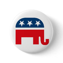 Republican Elephant Pinback Button
