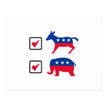 Republican Elephant Democrat Donkey Election Ballo Post Cards