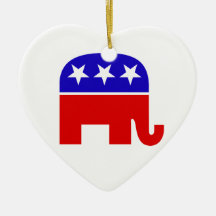 Republican Elephant Heart Ornament