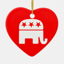 Republican Elephant Heart Ornament