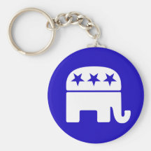 Republican Elephant Keychain