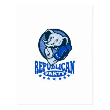 Republican Elephant Mascot Boxer Postcards
