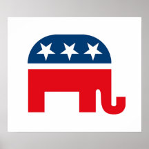 Republican Elephant Print
