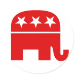 Republican Elephant Round Sticker