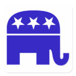 Republican Elephant Square Sticker