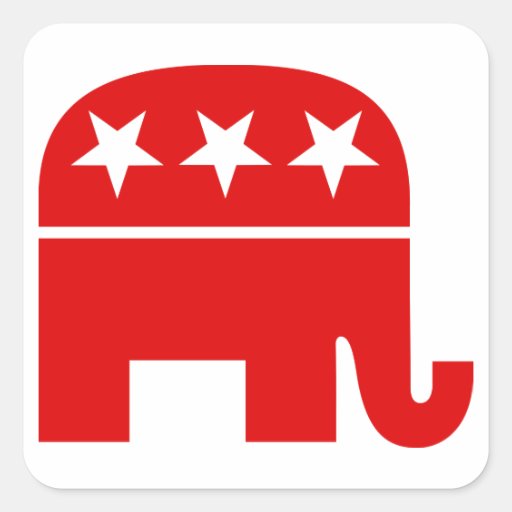 Republican Elephant Square Sticker